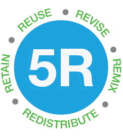 5R logo: Blue circle with white 5R text inside and the 5 "r" words written in green around circle.